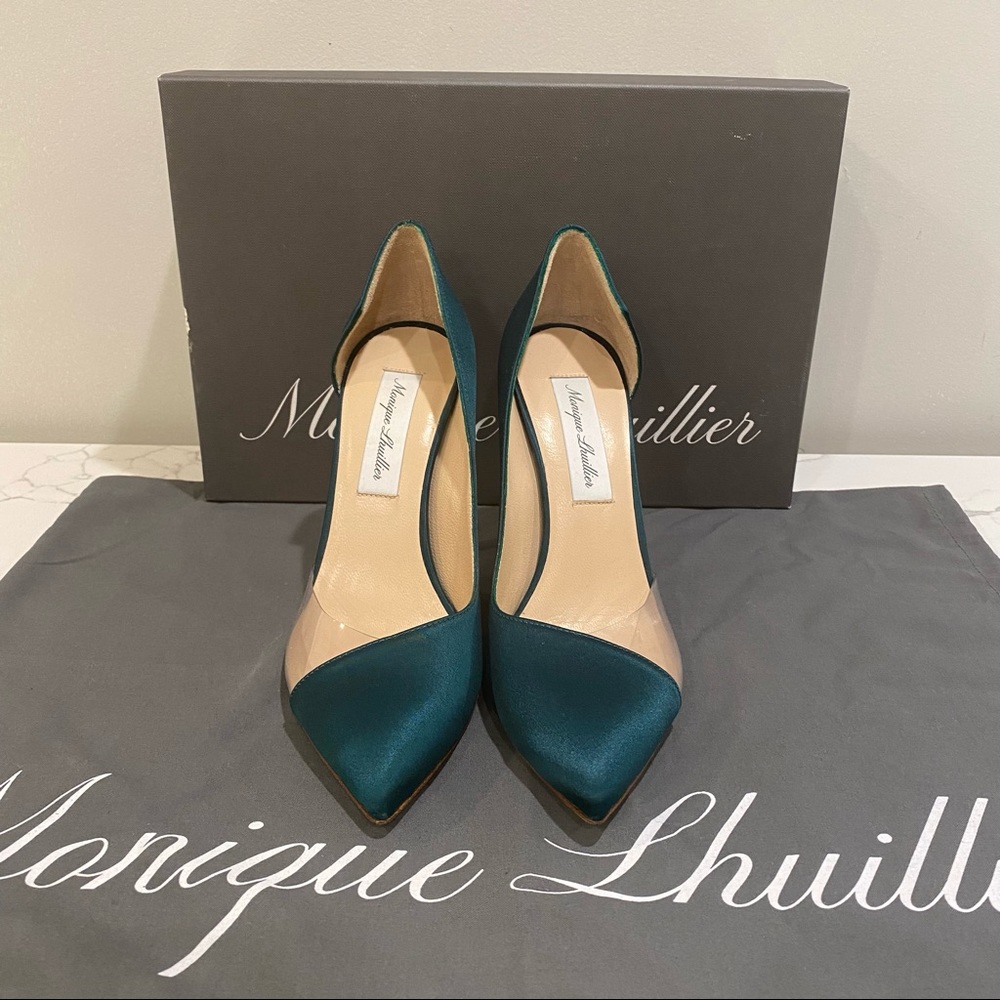 NIB Monique Lhuillier 233041 Emerald Green Pumps Size 6
